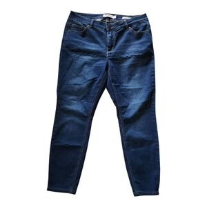 Ellen Tracy Lizette Stretch Denim Jeans 16W Dark Wash Slim Straight Plus Size
